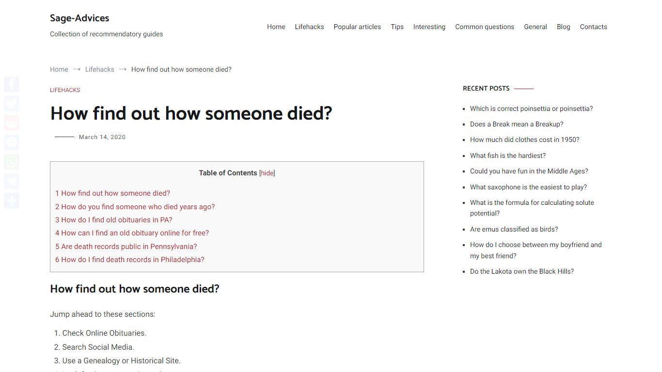 How find out how someone died? – Sage-Advices